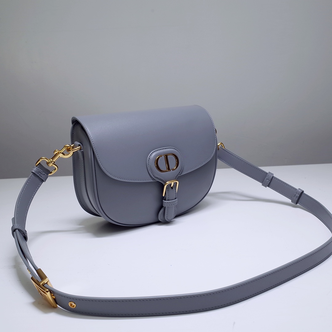 Medium Dior Bobby Bag Grey Box Calfskin